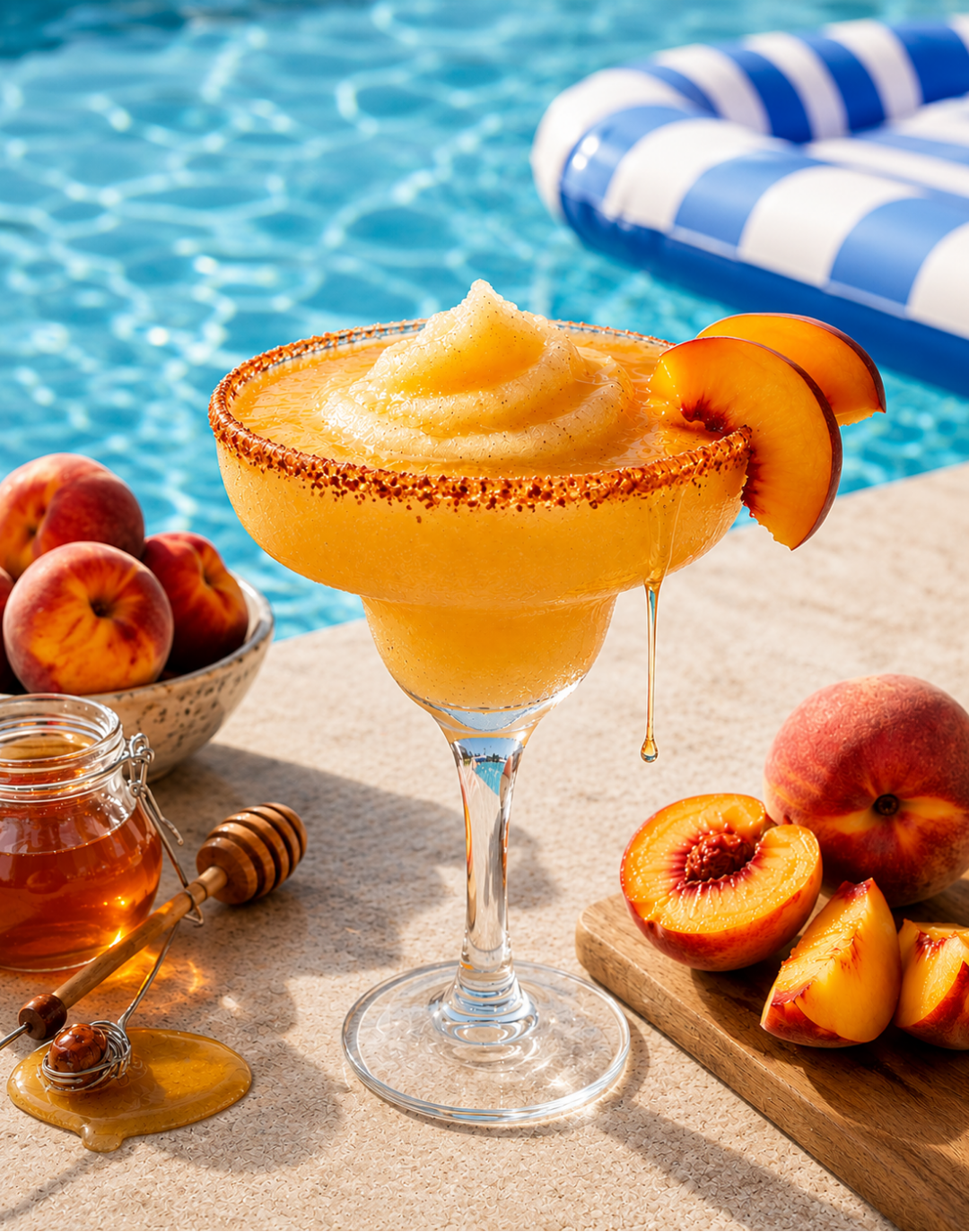 Frozen Hot Honey Peach Margarita
