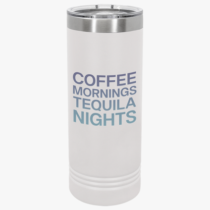 Coffee Mornings Tequila Nights Copper Insulated Tumbler